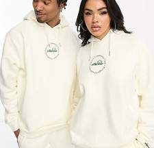 Ellesse XL Hoodie Cream Cotton Blend Fleece Lined Community Club Logo Unisex
