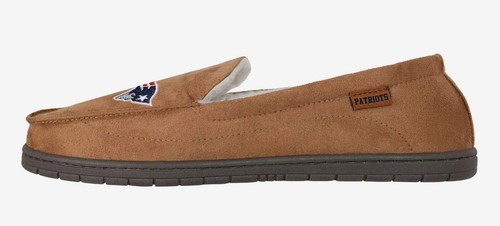 New England Patriots NFL Men's Brown Slip-on Logo Moccasin Slippers: S-XL - Picture 5 of 7
