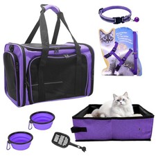 Soft-Sided Cat Carrier with Litter Box for Traveling Camping, Pet Bag Fit 2...