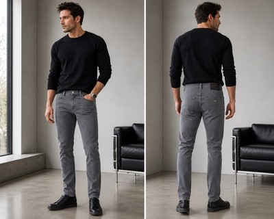 EMPORIO ARMANI AJ J08 Men s Slim Fit Gray Jeans W32 L30 New With Tug