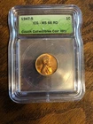 1947 S Lincoln Cent. NGC MS 66 RD. San Francisco Mint. Bronze. KM-132.
