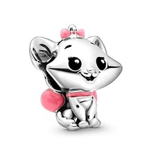 EZ Tuxedo Aristocats Marie Charms 925 Sterling Silver Lovely 4.5-5.0 mm, Pink