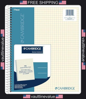 Cambridge Business Notebook, Quad Ruled Paper, 8-1/2'' x 11'', 70 Sheets,