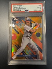 2025 TOPPS FINEST JAMES WOOD ROOKIE GOLD REFRACTOR 30/50 PSA 9