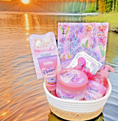 SWEET Donut Duschen Creme Waschen SET Pflege Wellness Set KORB + GESCHENKE