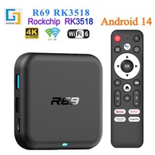 For R69 Android 14 TV Box, RK3518 Quad-Core, 4K UHD, WiFi 6 Media Player