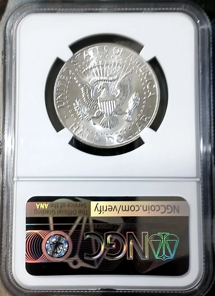 1964 Kennedy 50 Cent NGC MS 65 - 90 % Silver Half Dollar  - Clean & Clear Holder - Image 2 of 2