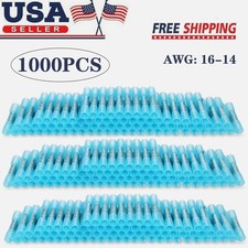 1000Pcs Heat Shrink Waterproof Wire Connectors 14-16AWG Butt Seal Terminals Blue