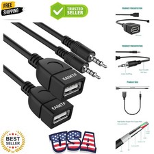 USB to Aux Audio Adapter, 2PCS 3.5mm Male to USB Female for Playing Music wit...