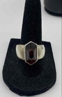 925 Sterling Silver Amber Hexagon Ring Size 8 Gold Tone Hoop Earrings 13.6g — photo 4