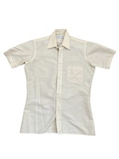 VTG 70s Pierre Cardin Monogram Print Short Sleeve Shirt Men's 15 M Designer NY