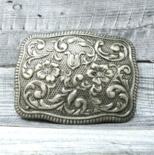 Western Floral Scroll Belt Buckle Cowboy Cowgirl Vaquero Vintage 2000s .B48