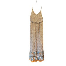 Kirundo Women’s Boho Maxi Dress Floral Sleeveless Spaghetti Strap Size M