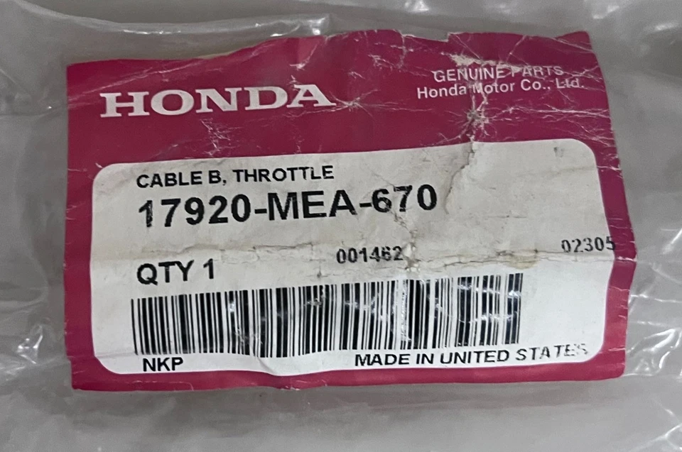 HONDA VTX1300S 2003-2007 THROTTLE CABLE B COMP # 17920-MEA-670 OEM (564)IR - Image 4 of 4