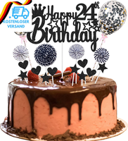 Tortendeko 24 Geburtstag Deko Happy 24Th Birthday Tortendeko 24 Jahre Frau Mann