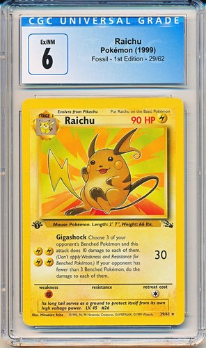 Raichu (1st Edition) graded CGC 6 for sale on eBay
