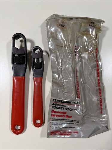 Craftsman Adjustable Pocket Socket Box End Wrench 943379 Set - 8 and 10 inch