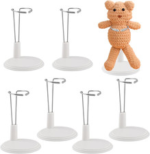 6-Pack Doll Display Stands for 4-8 inch Dolls, Adjustable Flexible Holder wit...