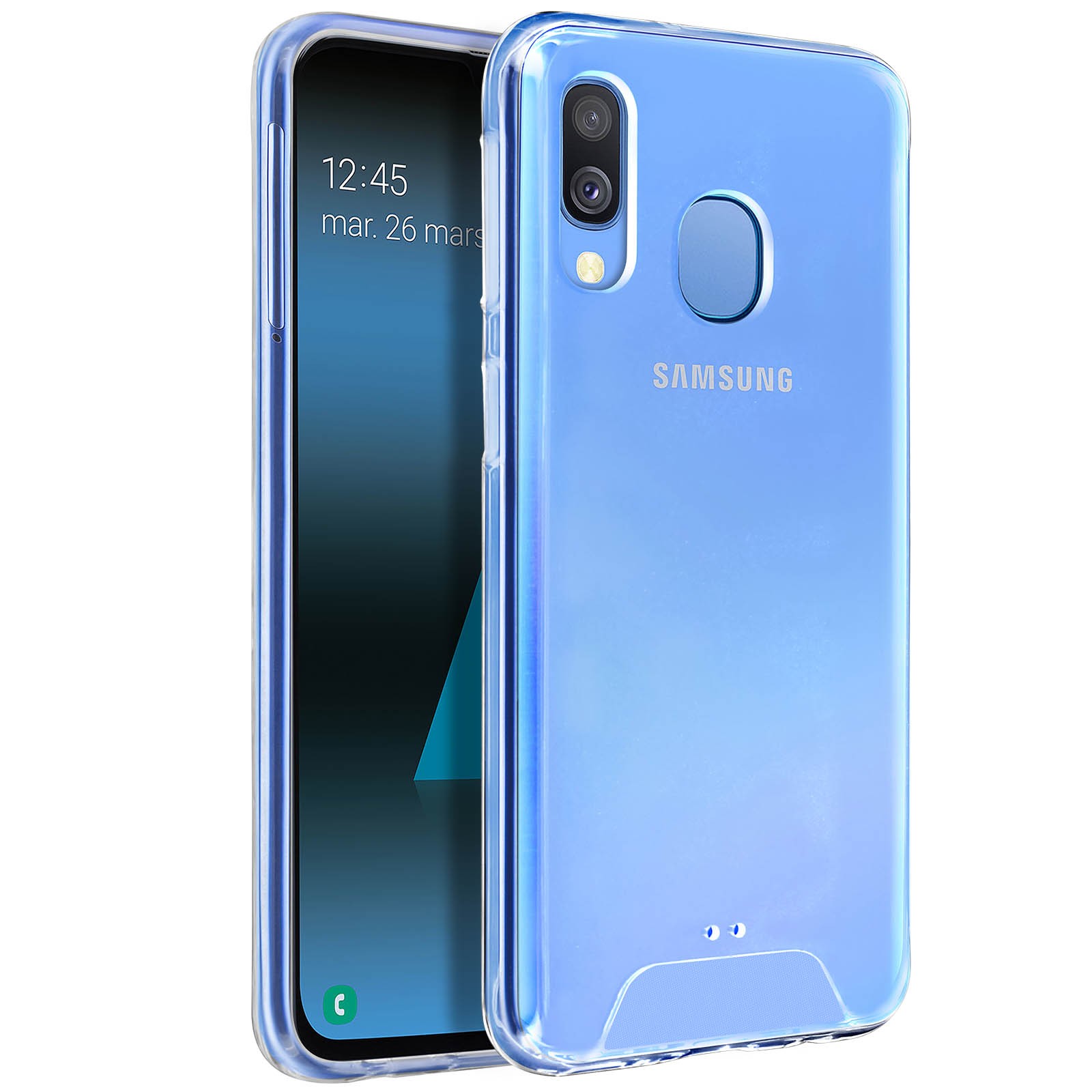 Coque Galaxy A40 Avizar antichoc transparente en silicone hybride
