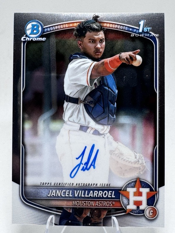 JANCEL VILLARROEL 2025 BOWMAN CHROME 1ST PROSPECTS AUTOGRAPH ASTROS AUTO