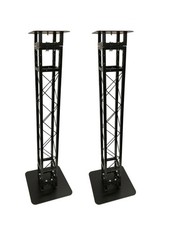  2 Black 5.7 ft DJ Lighting Truss Light Weight Dual Totem System Speaker Mou...