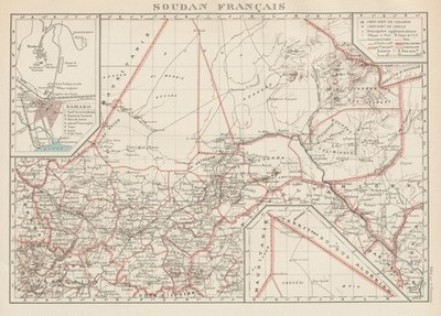 FRANZÖSISCHER SUDAN (jetzt Mali). Soudan Français. Bamako Stadtplan de la ville 1929 Karte