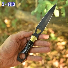 Handmade Fix Double Edge Blade Dagger Boot Knife Full Tang Survival Hunting