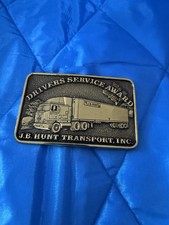 Vintage Metal Belt Buckle, J. B. Hunt Transport Inc. Drivers Service Award