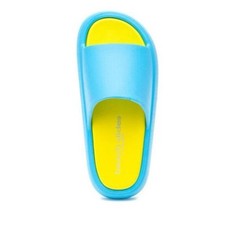 New J/Slides EVA SQUISH Turquoise/Yellow Lightweight Comfy Beach Slides Size 8