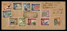 DR WHO 1958 PITCAIRN ISLANDS QEII COMBO 2.60 REGISTERED TO USA R53550