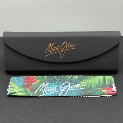 Maui Jim Sunglasses Eyeglasses Case, Black Triangle Leather,Green Cleaning Cloth Maui Jim | Accessories | Maui Jim Sunglasses Eyeglasses Case  main image 2