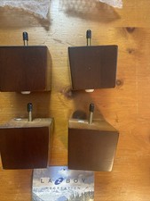 4Pc Wooden Furniture Legs 3 Sofa Legs Square Couch Legs Brown LAZBOY NEW