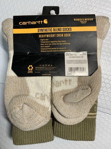 Carhartt Calze Crew Donna Pesanti, Taglia Media, Scarpa Tg 7-9,5, 4 Paia - Foto 2 di 2
