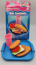 Vintage 1992 Fisher Price Fun with Food Sub Sandwich 2197 Playset Complete