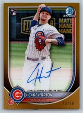 2025 Bowman Chrome CADE HORTON True Gold Refractor Auto /50 CRA-CH RC Cubs