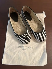 JIMMY CHOO Pony Print Espadrill Flats 39 US 8 Fun To Wear Original Bag & Box