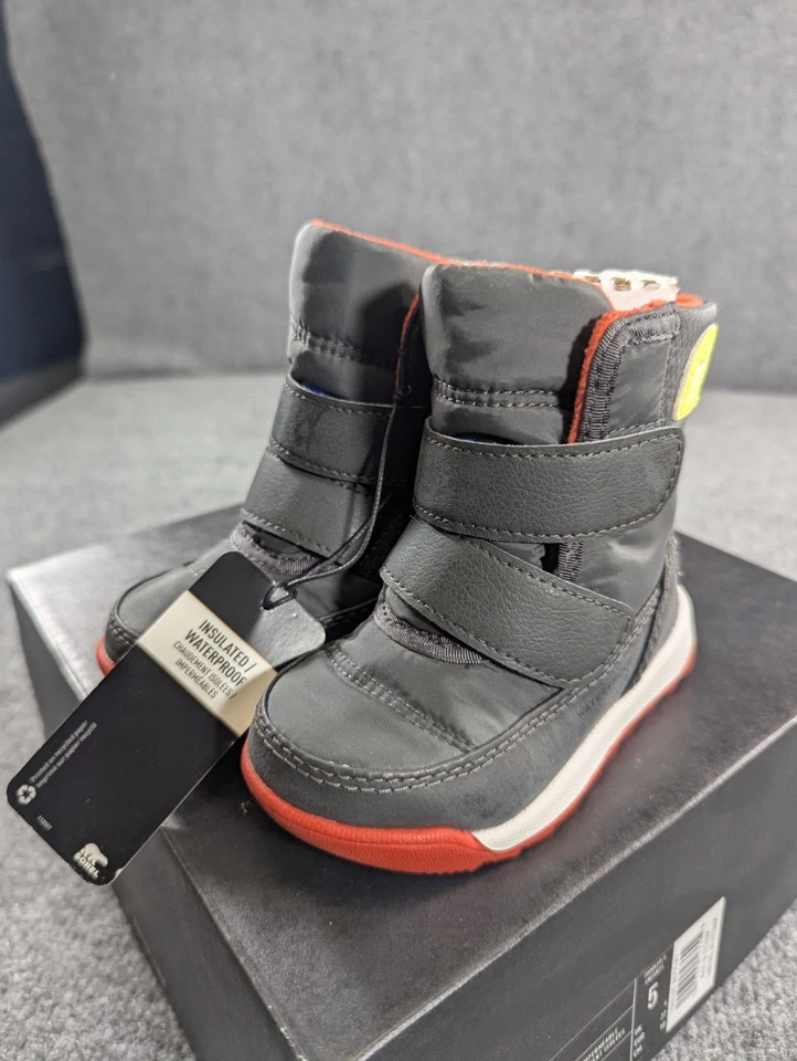 Sorel ребенка ясельного возраста Whitney II ремень водонепроницаемый изолированный снег ботинки мальчиков 5T черный - Изображение 3 из 4