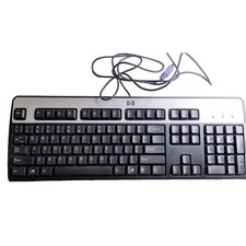 HP KB0316 Wired USB Keyboard Black Silver Multimedia Function Keys