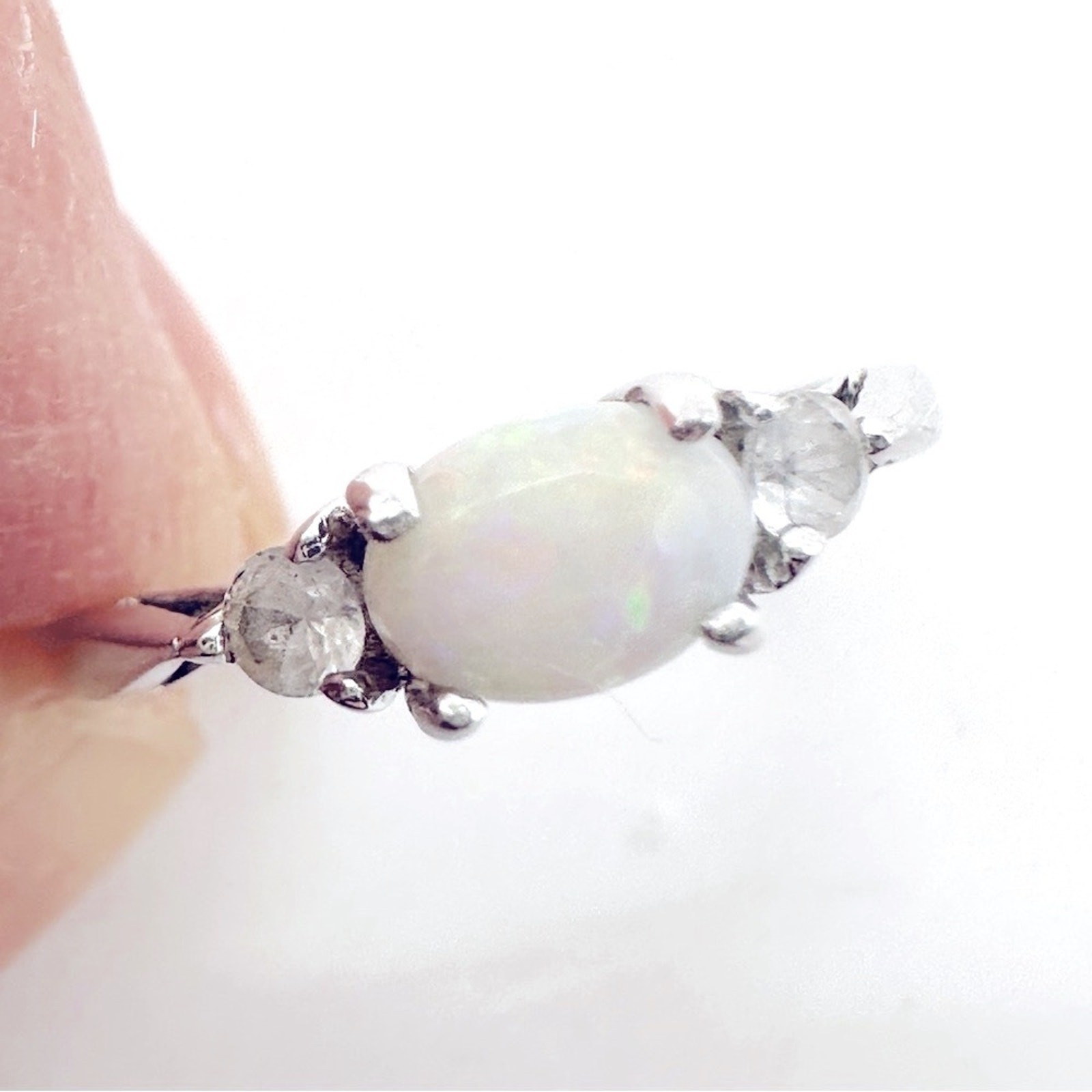 Avon Sterling Silver Opal Stacking Ring Size 5 Vi… - image 11