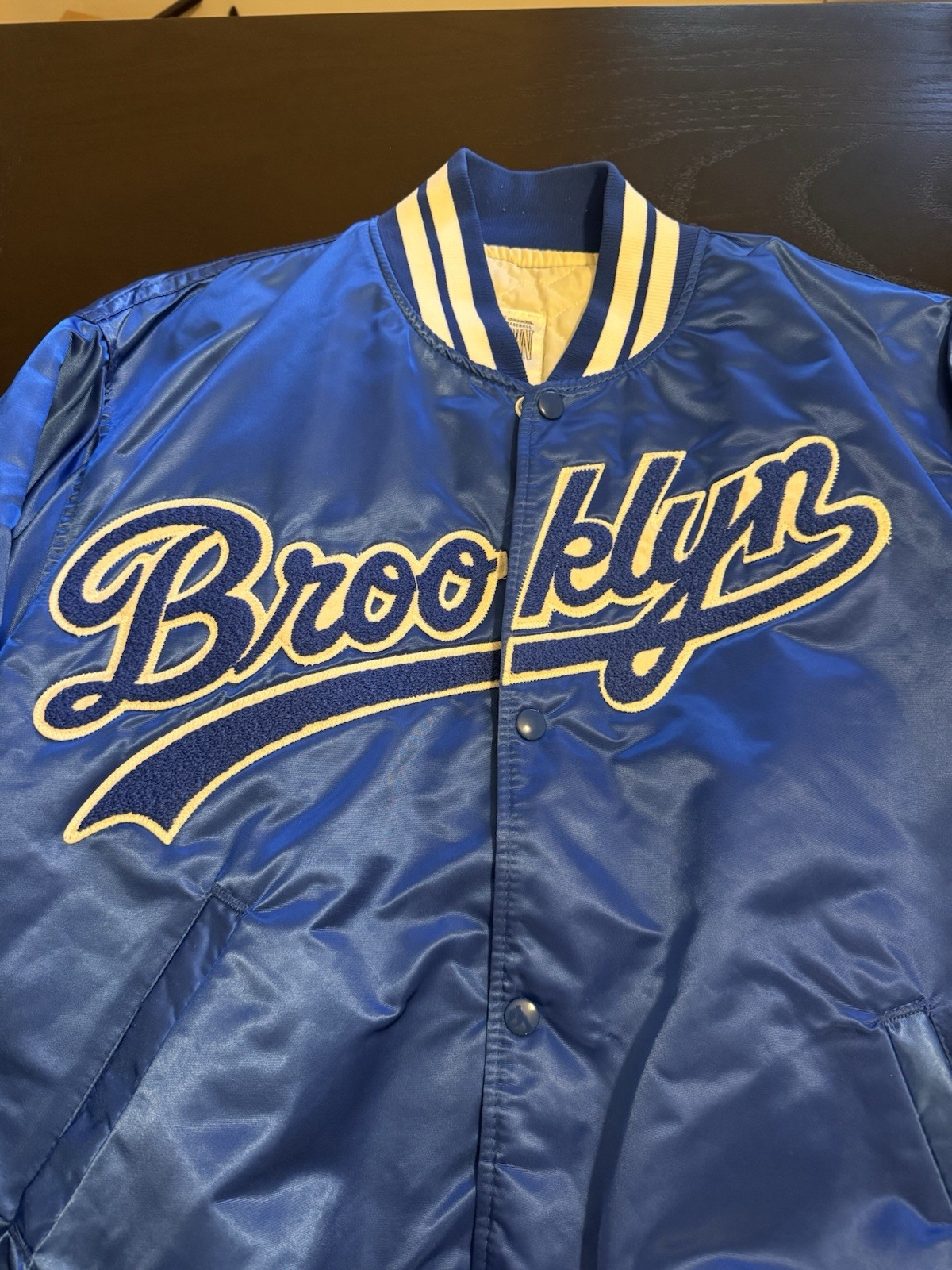 Vintage Brooklyn Dodgers Cooperstown Collection Satin Jacket Snap Men’s XL - second product detail image