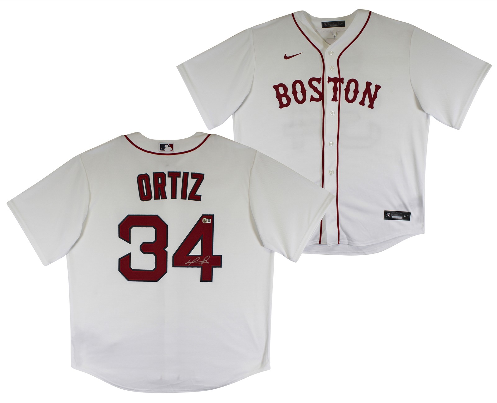 David Ortiz Autographed Signed Boston Red Sox Red Sox Authentic White Nike Jersey BAS Witnessed 
