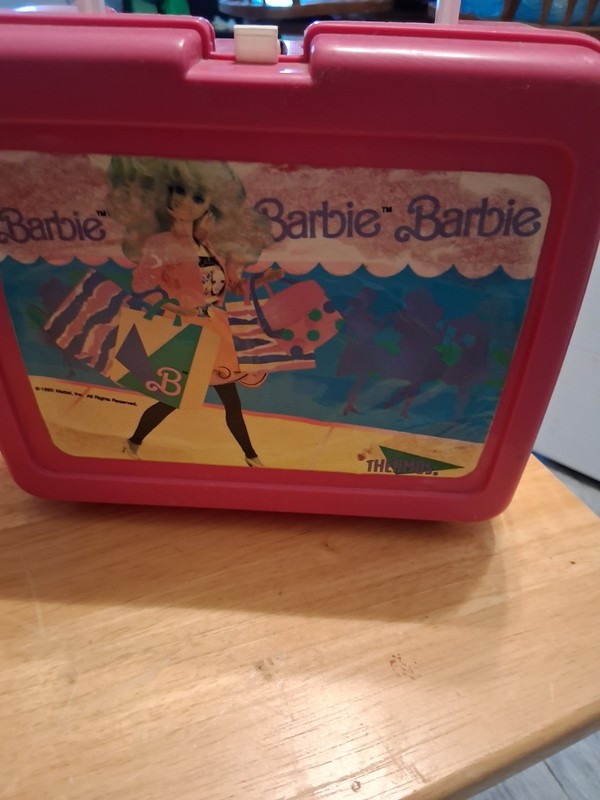 Vintage 1989 & 1999 Barbie Lunch Boxes w/Thermos's