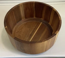 VTG ACACIA  Wood Salad Bowl 9 1/2"s X 5"s Project 62