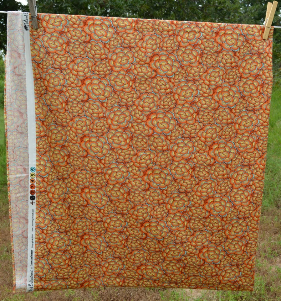 2.50 yards orange cabbage like fabric 44" wide - Image 2 of 2