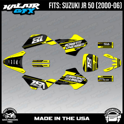Graphics Kit for SUZUKI JR50 (2000-2006) JR 50  Warrior Series  - Yellow