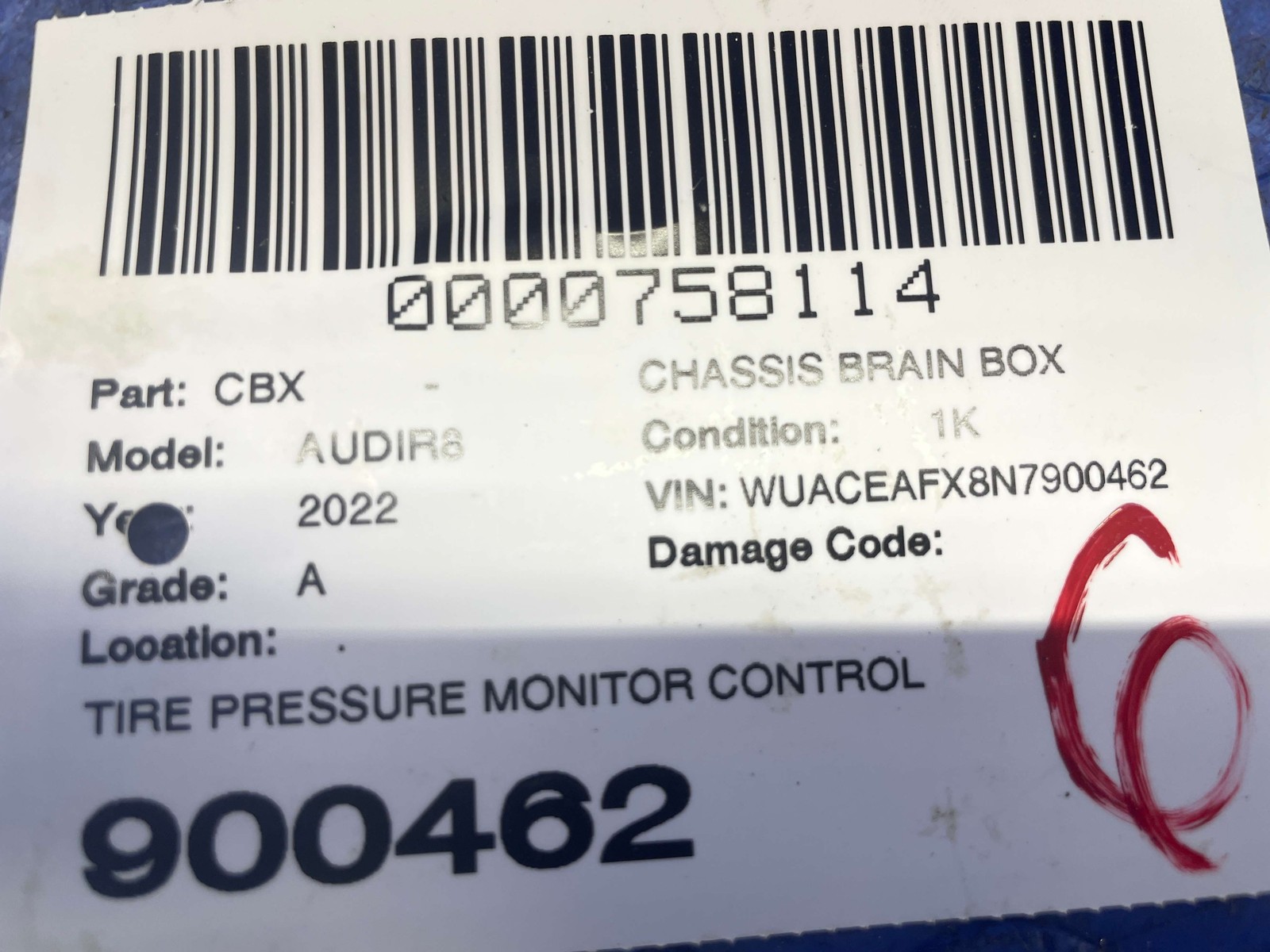 2017-2023 AUDI R8 V10 4S TIRE PRESSURE MONITOR CONTROL MODULE UNIT 4H0907273D