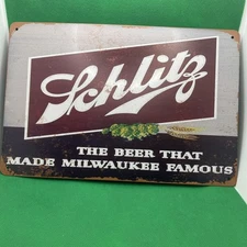 Schlitz Beer- Metal Bar Sign