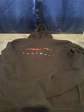 Port & Company Fan Favorite Black Football Fleece Hoodie  Sweatshirt Medium