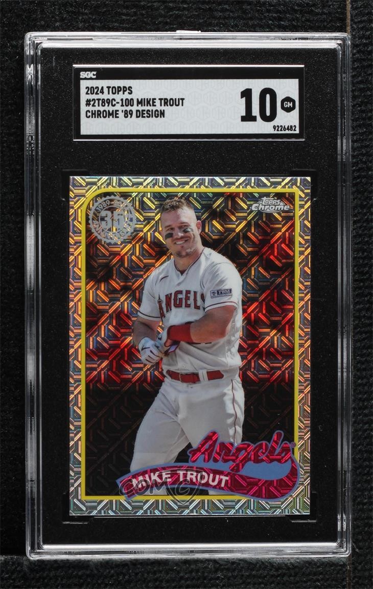 2024 Series 2 1989 Topps Chrome Silver Pack Mojo Mike Trout SGC 10 GEM 1mg2