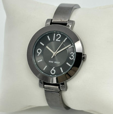Women's NINE WEST 9W Glossy Silver/Gray Classic Quartz Bracelet Watch, NW/1631